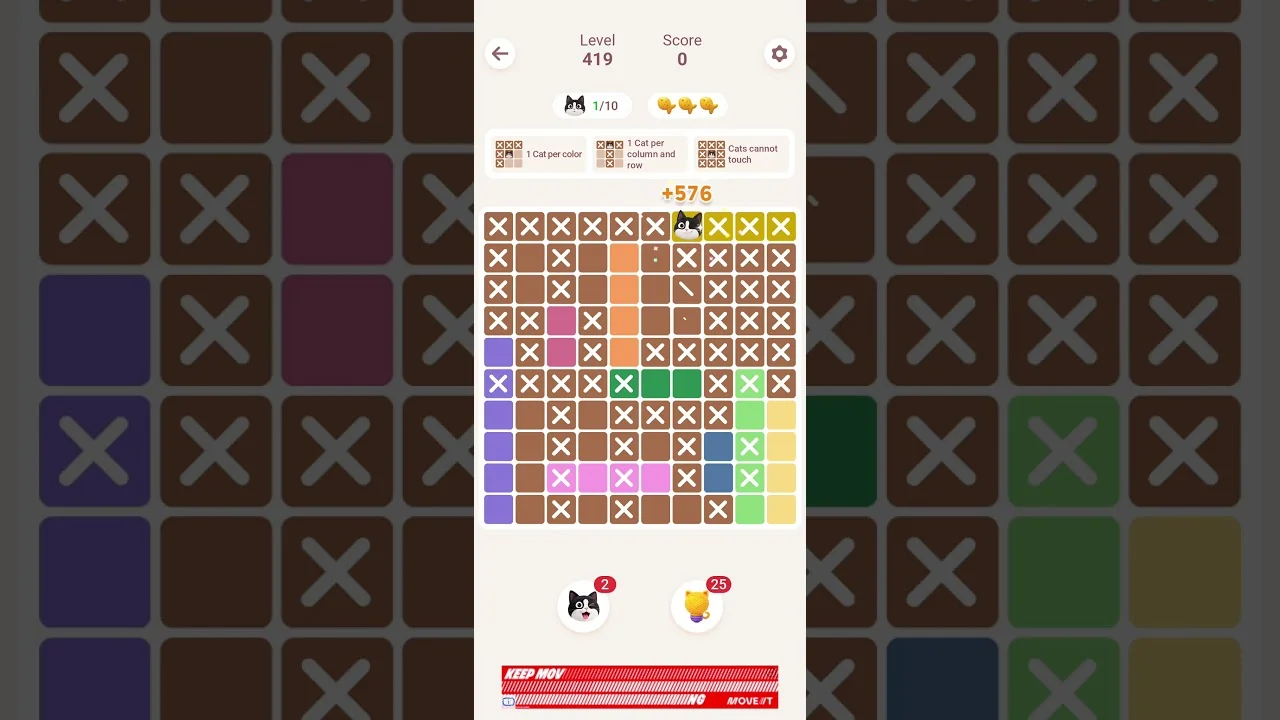 Meowdoku Level 419 board layout