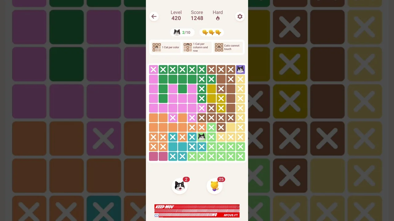 Meowdoku Level 420 board layout
