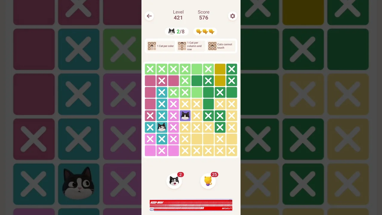 Meowdoku Level 421 board layout