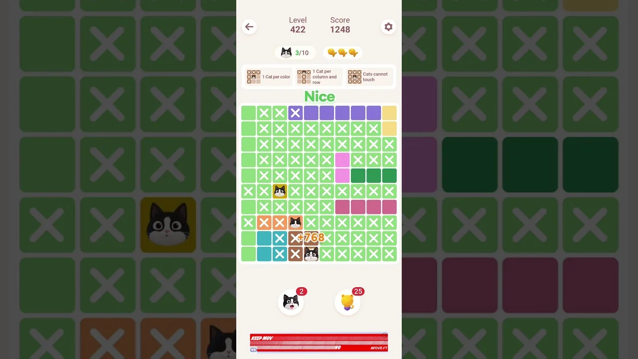 Meowdoku Level 422 board layout