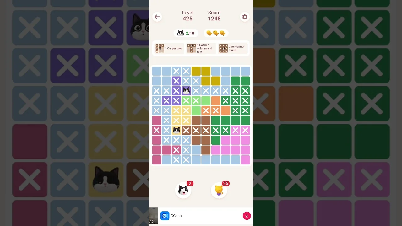 Meowdoku Level 425 board layout