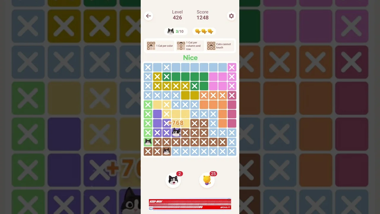 Meowdoku Level 426 board layout