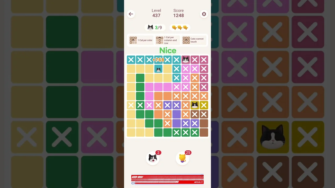 Meowdoku Level 437 board layout