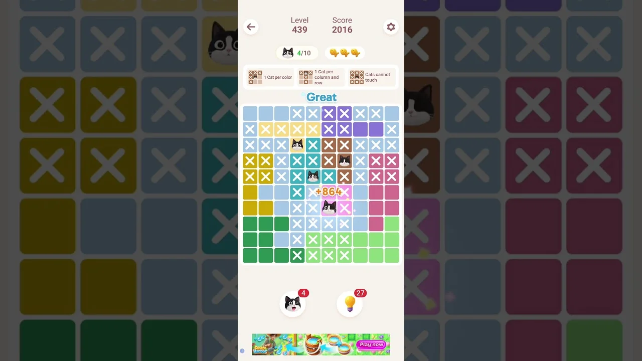 Meowdoku Level 439 board layout
