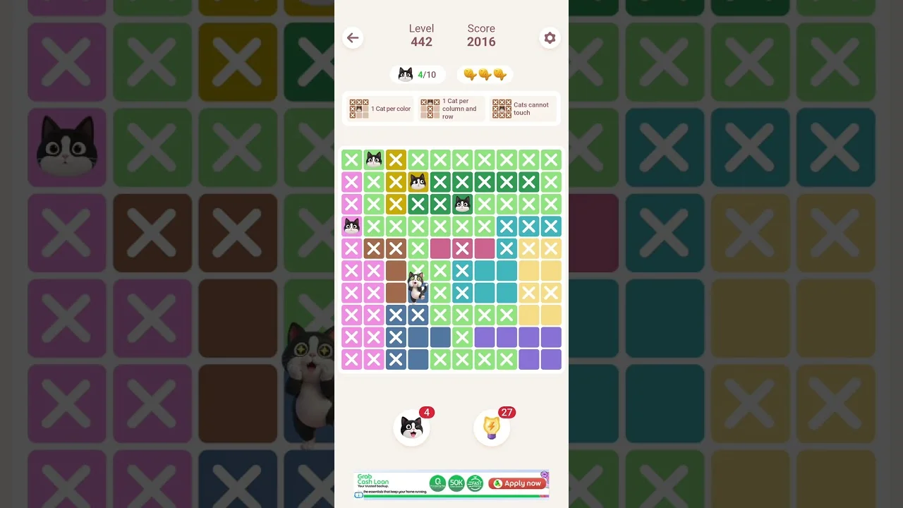 Meowdoku Level 442 board layout
