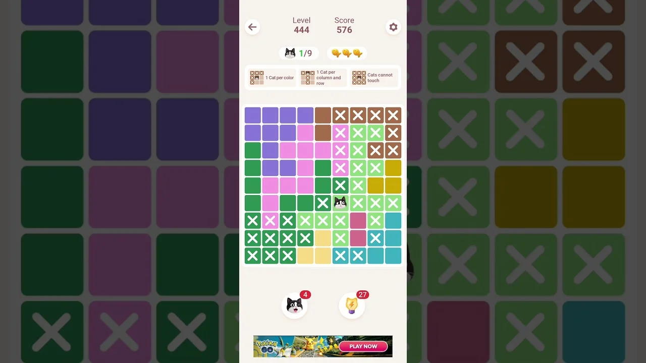 Meowdoku Level 444 board layout