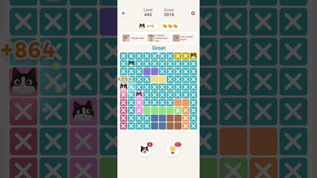 Meowdoku Level 445 board layout