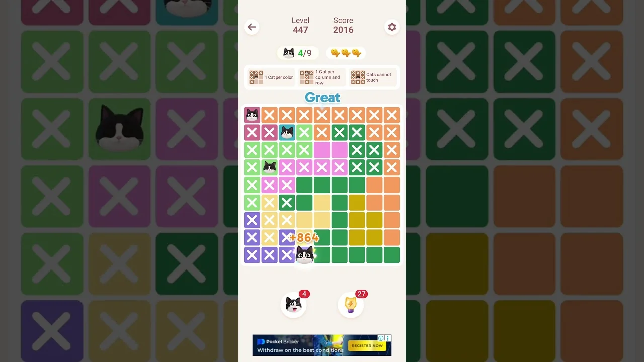 Meowdoku Level 447 board layout
