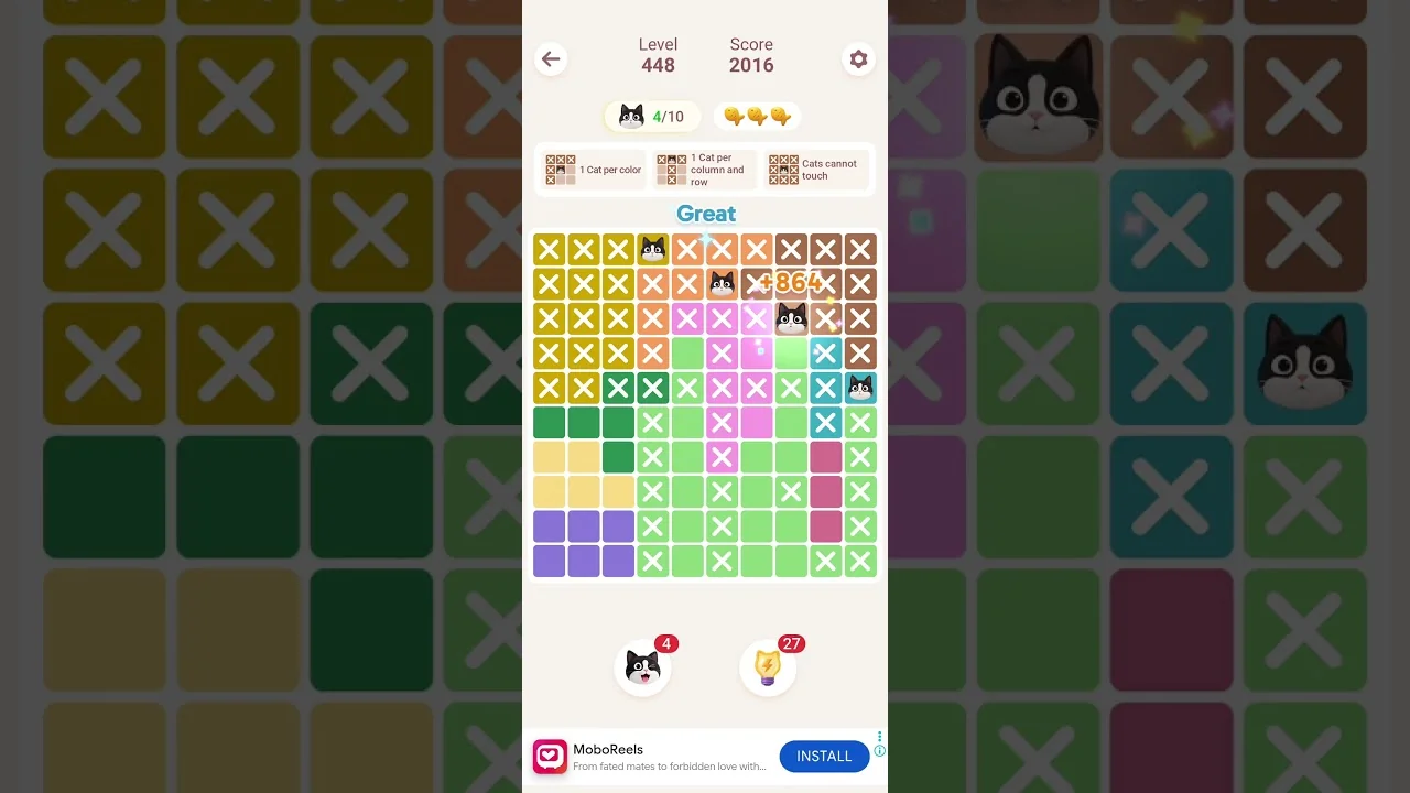 Meowdoku Level 448 board layout