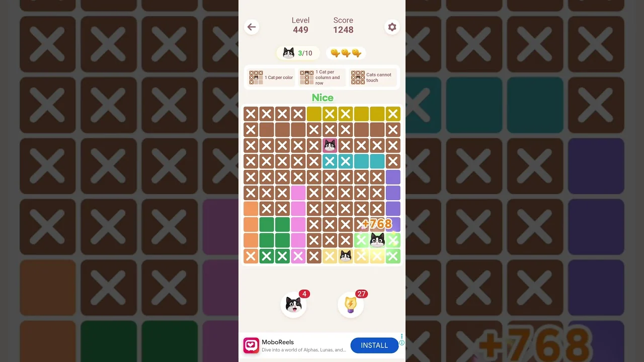 Meowdoku Level 449 board layout