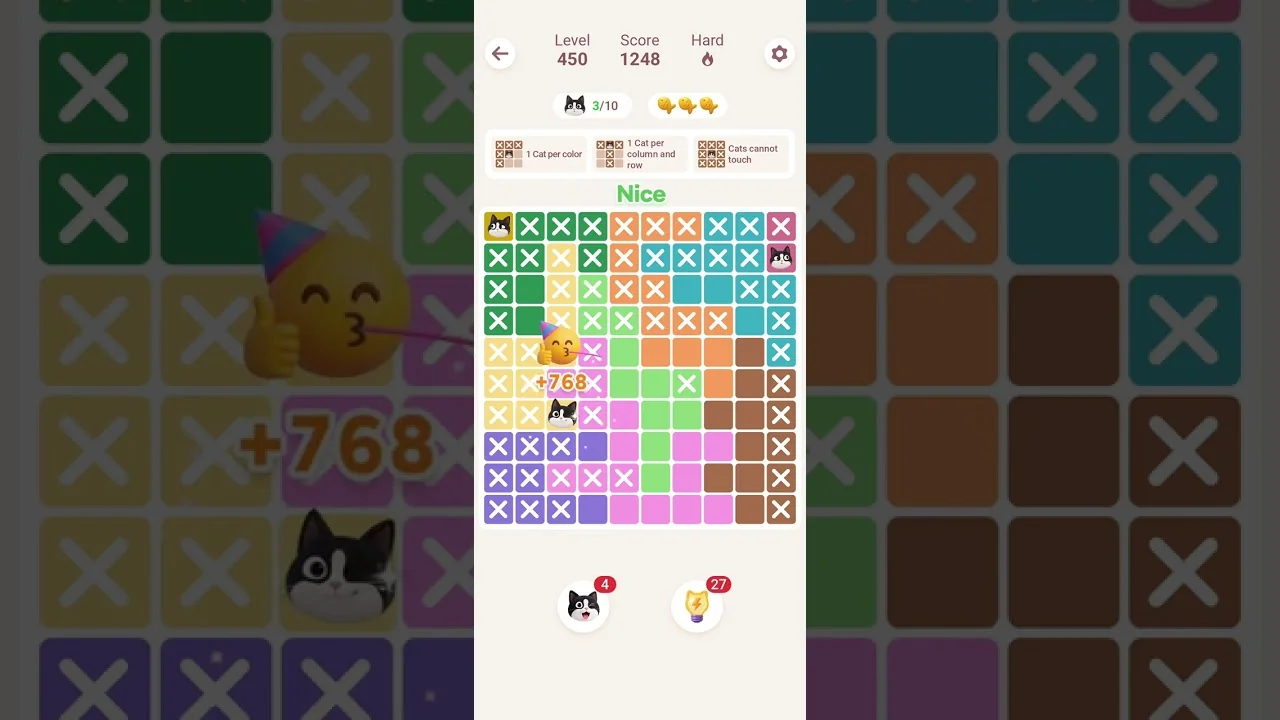 Meowdoku Level 450 board layout