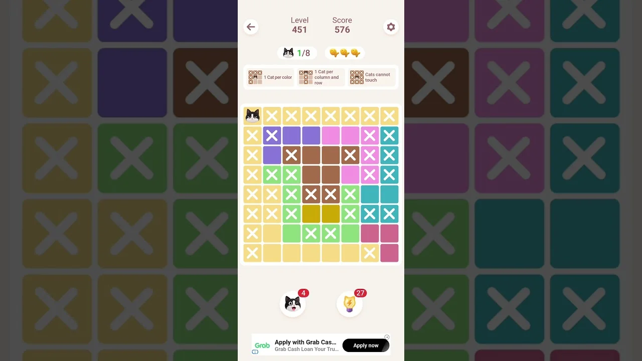 Meowdoku Level 451 board layout