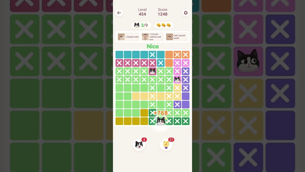 Meowdoku Level 454 board layout