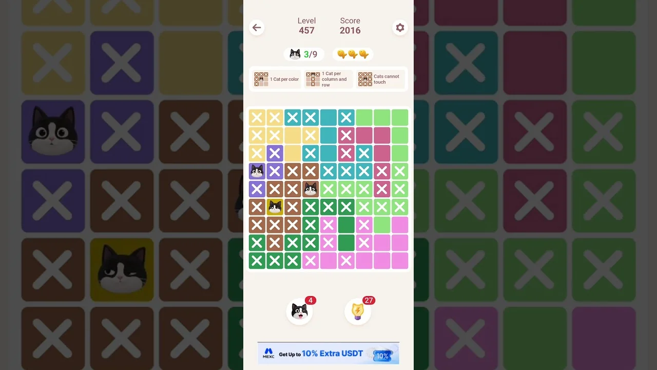 Meowdoku Level 457 board layout