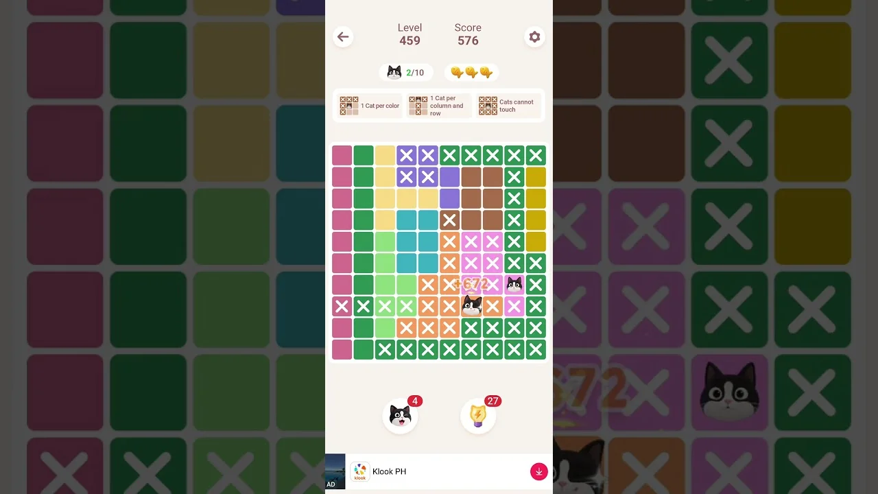 Meowdoku Level 459 board layout