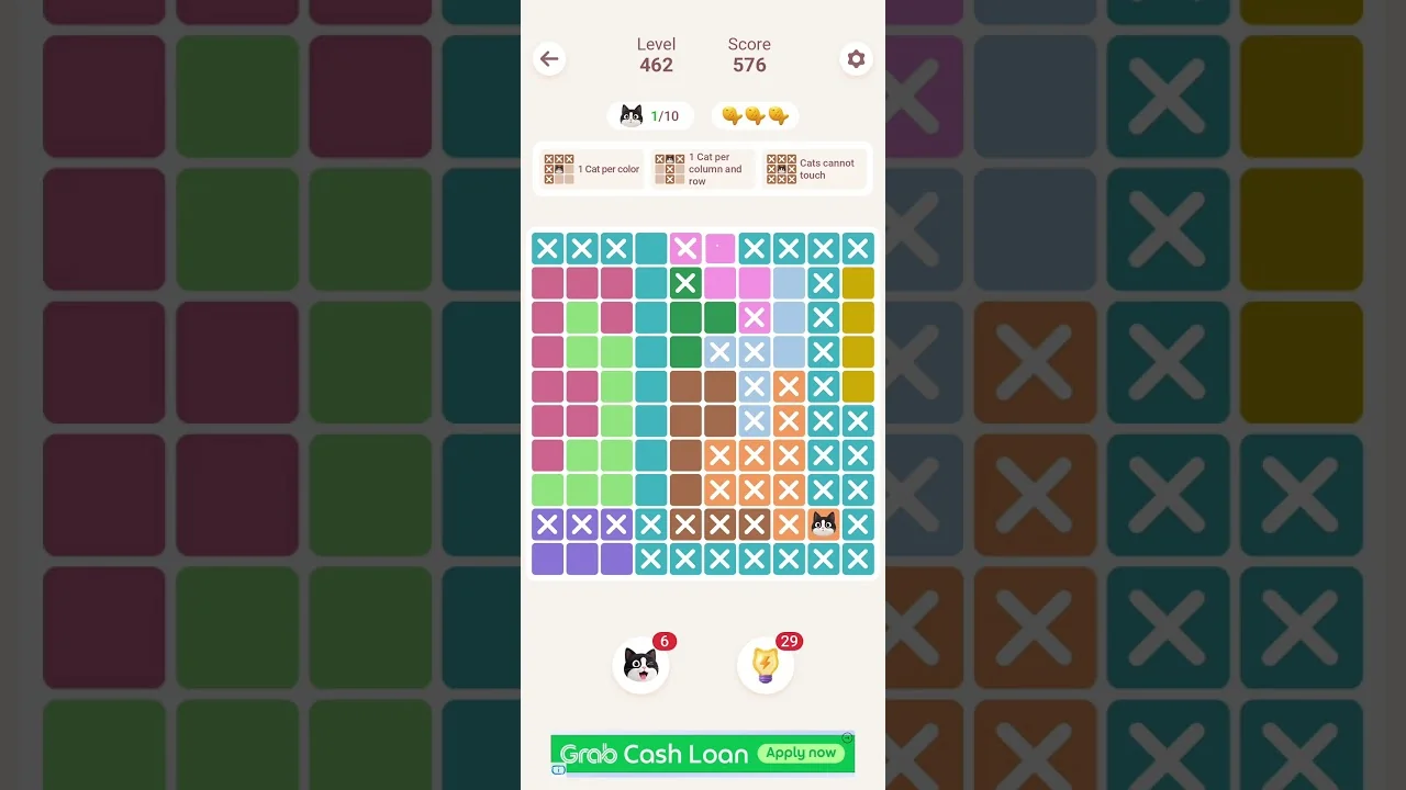 Meowdoku Level 462 board layout