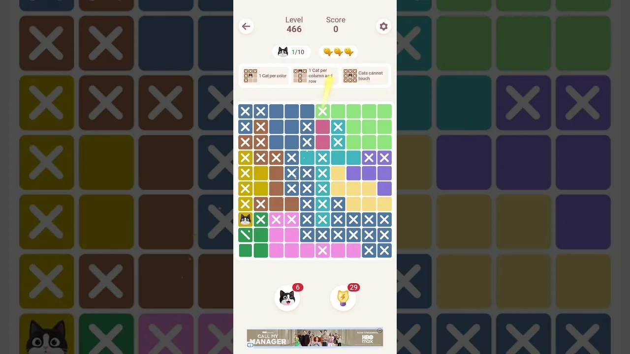 Meowdoku Level 466 board layout