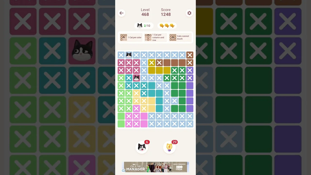 Meowdoku Level 468 board layout