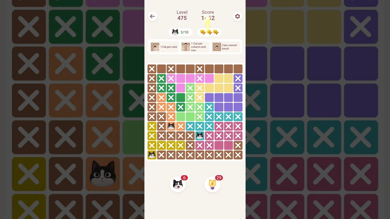 Meowdoku Level 475 board layout