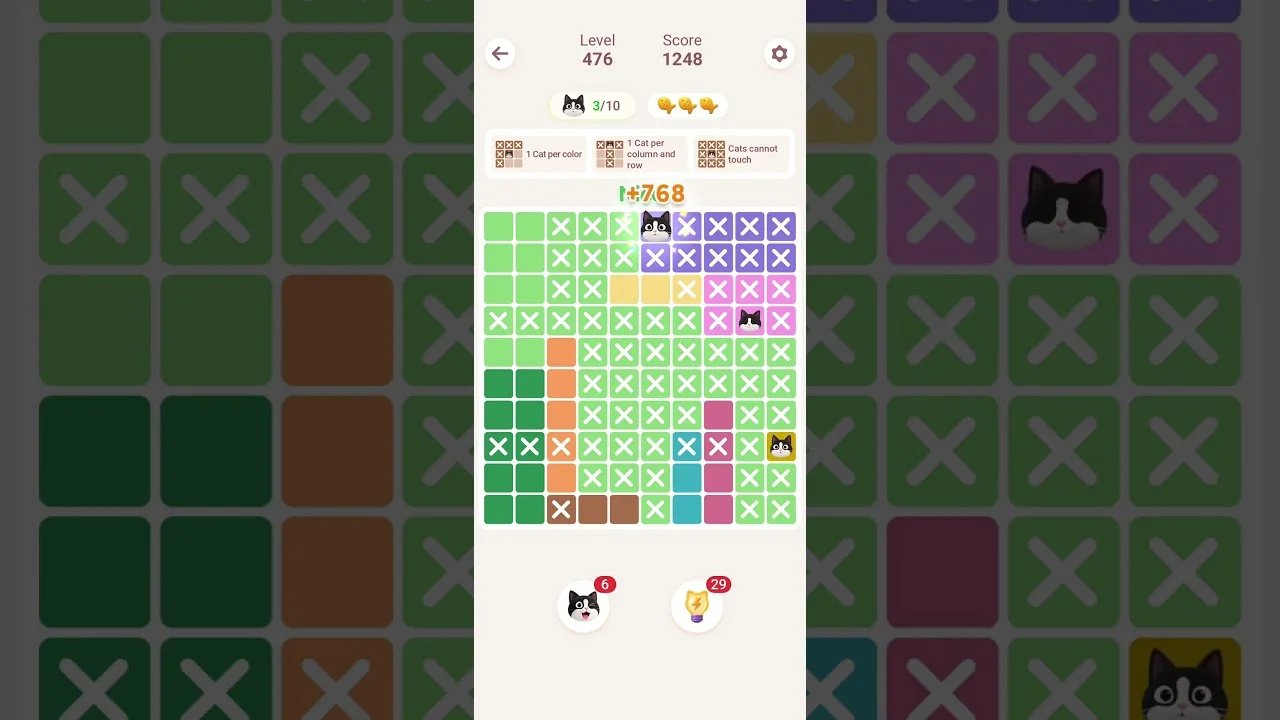 Meowdoku Level 476 board layout