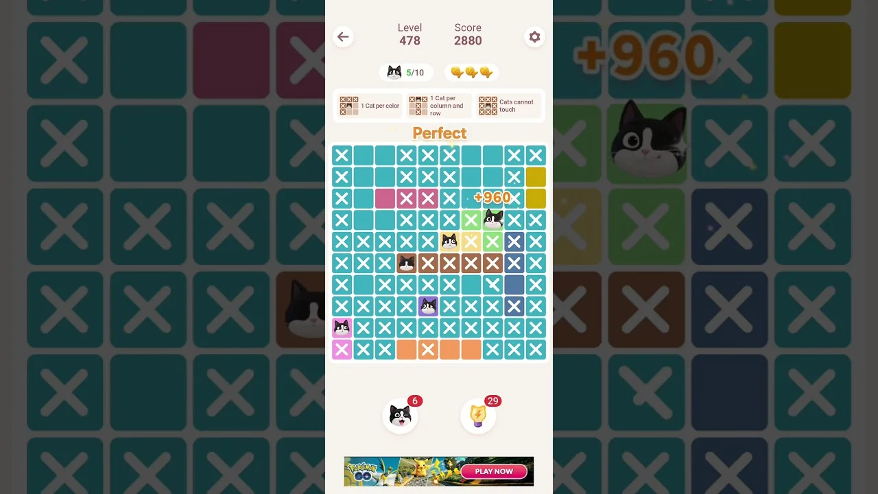Meowdoku Level 478 board layout
