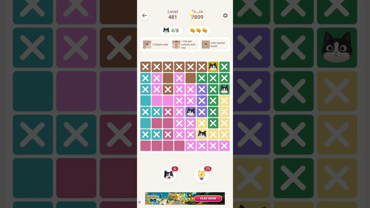 Meowdoku Level 481 board layout