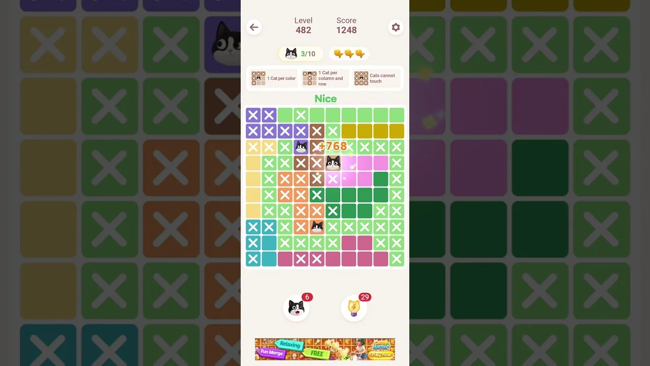 Meowdoku Level 482 board layout