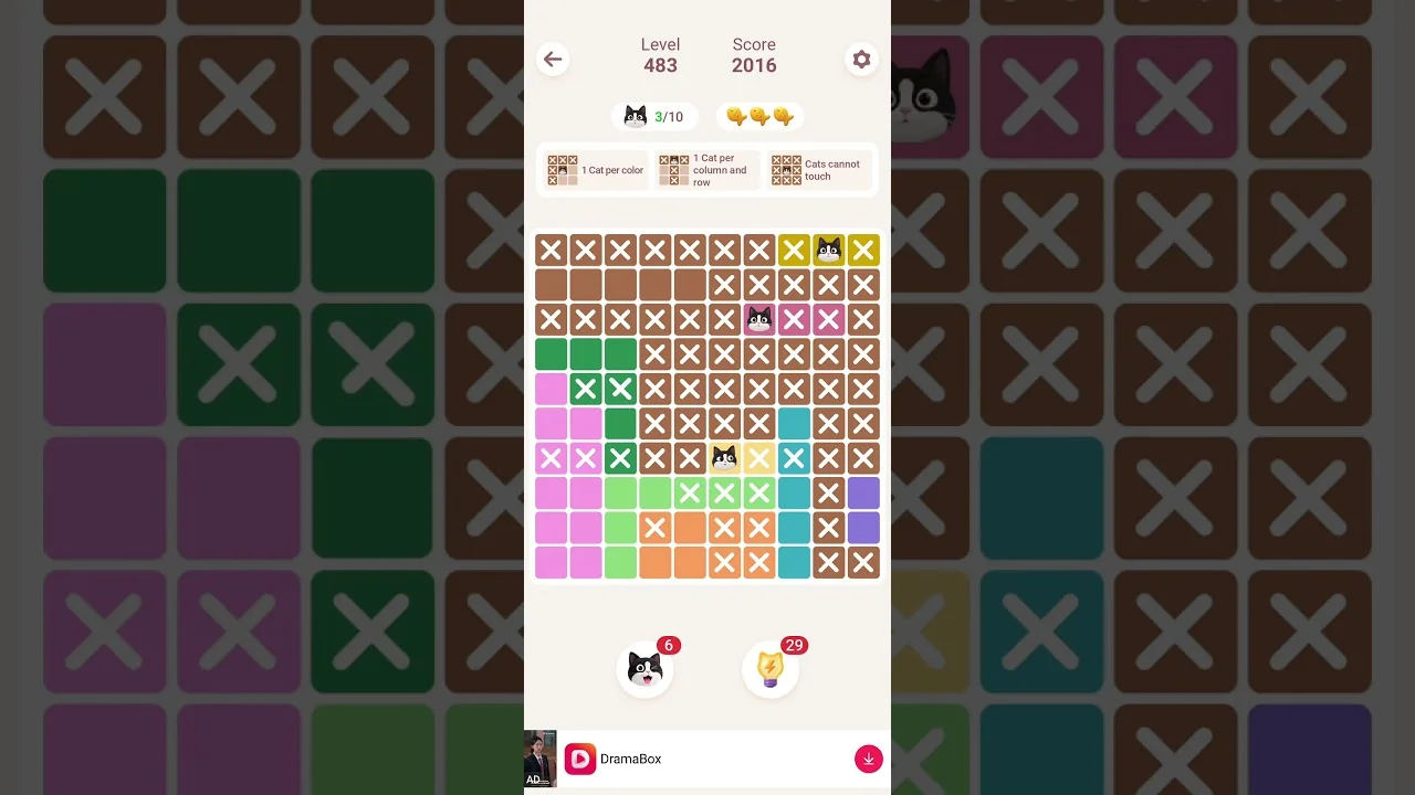 Meowdoku Level 483 board layout