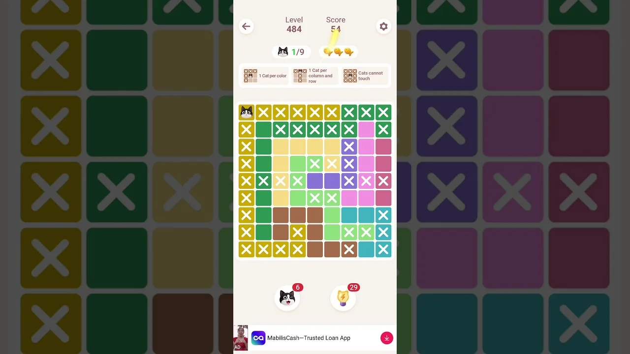 Meowdoku Level 484 board layout