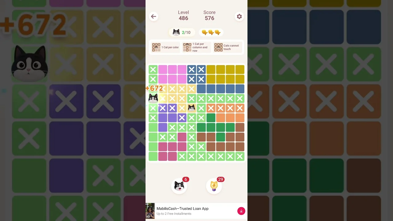 Meowdoku Level 486 board layout