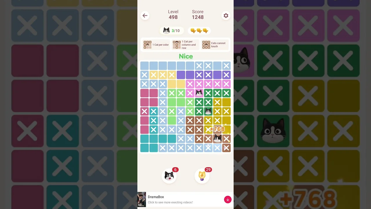 Meowdoku Level 498 board layout