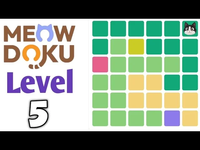 Meowdoku Level 5 board