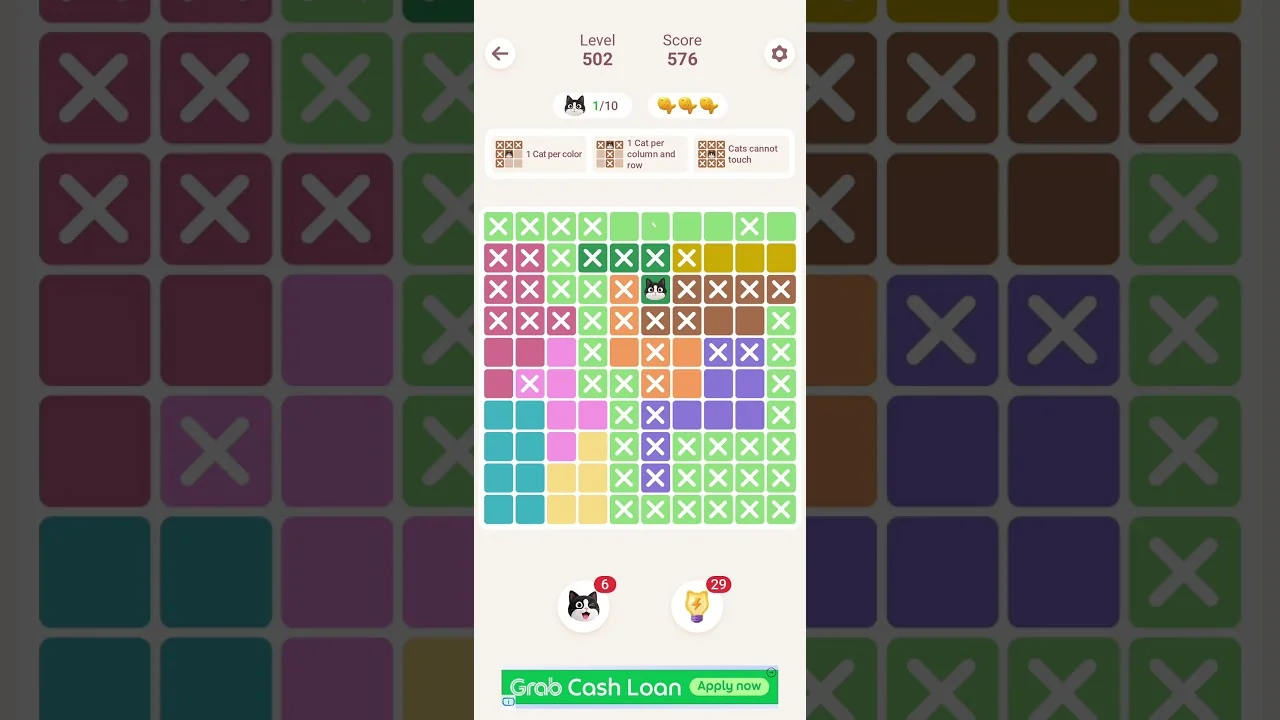 Meowdoku Level 502 board layout