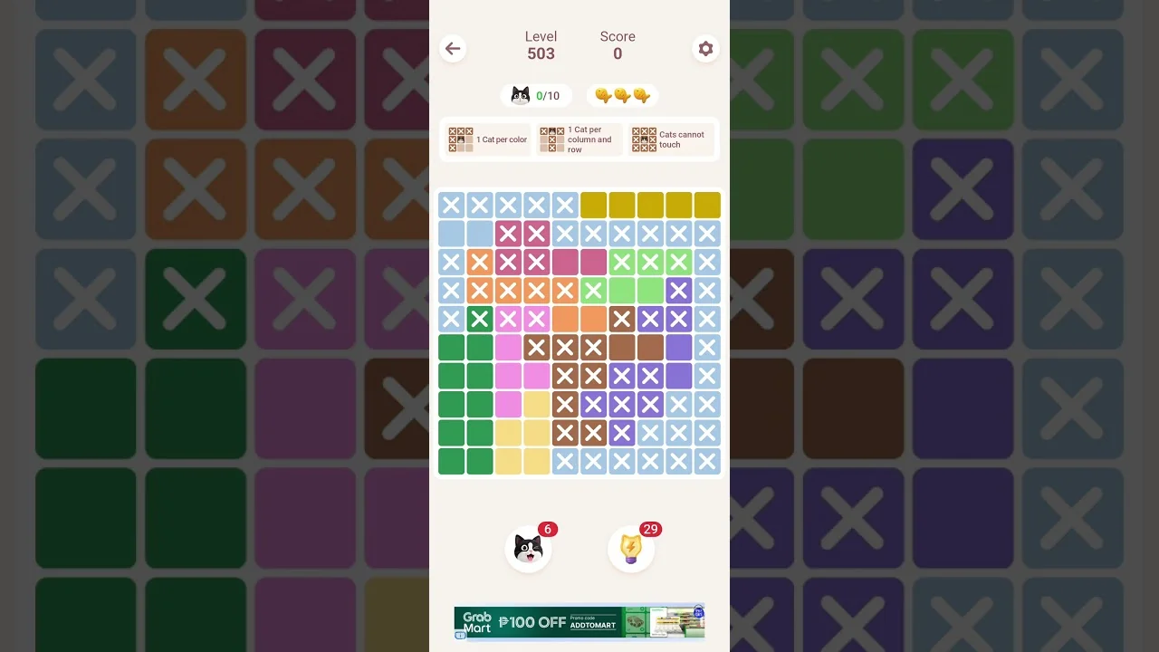 Meowdoku Level 503 board layout