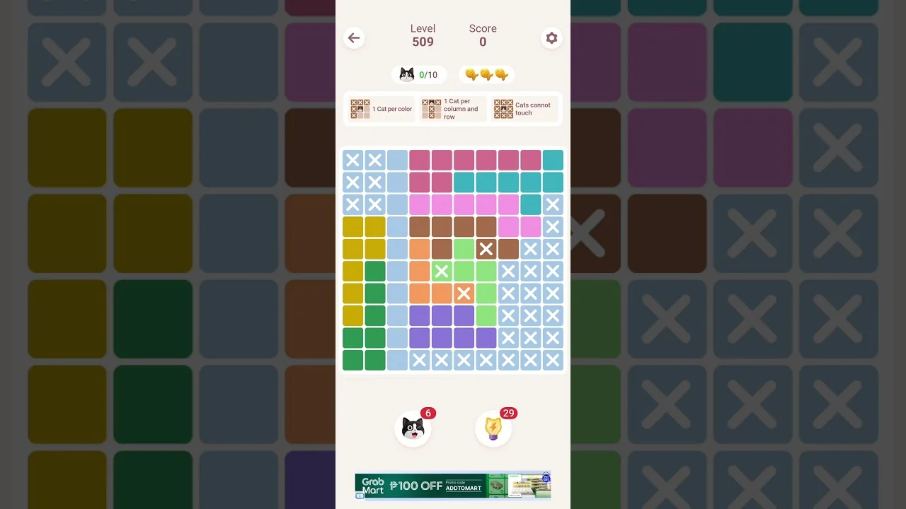 Meowdoku Level 509 board layout