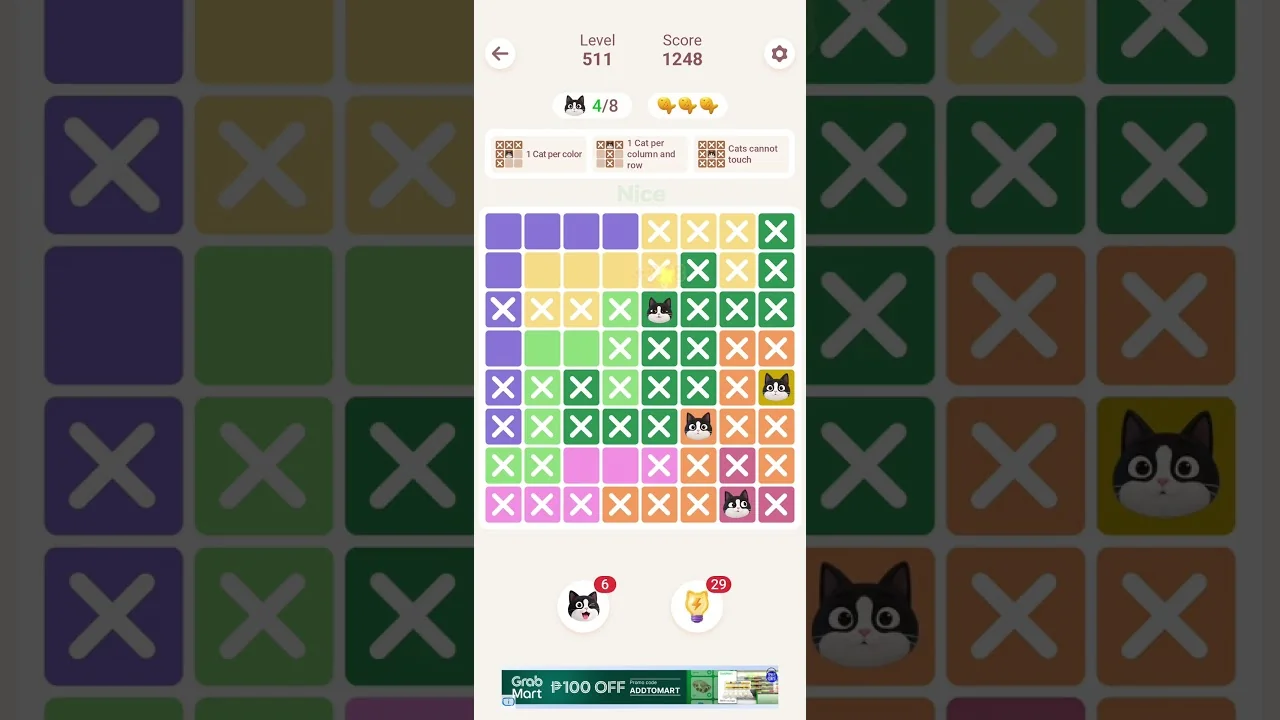 Meowdoku Level 511 board layout