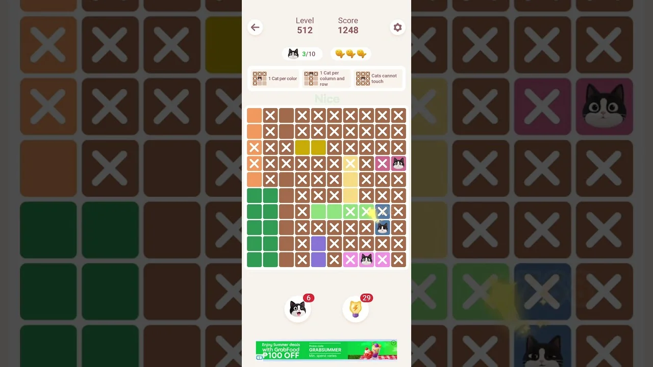 Meowdoku Level 512 board layout