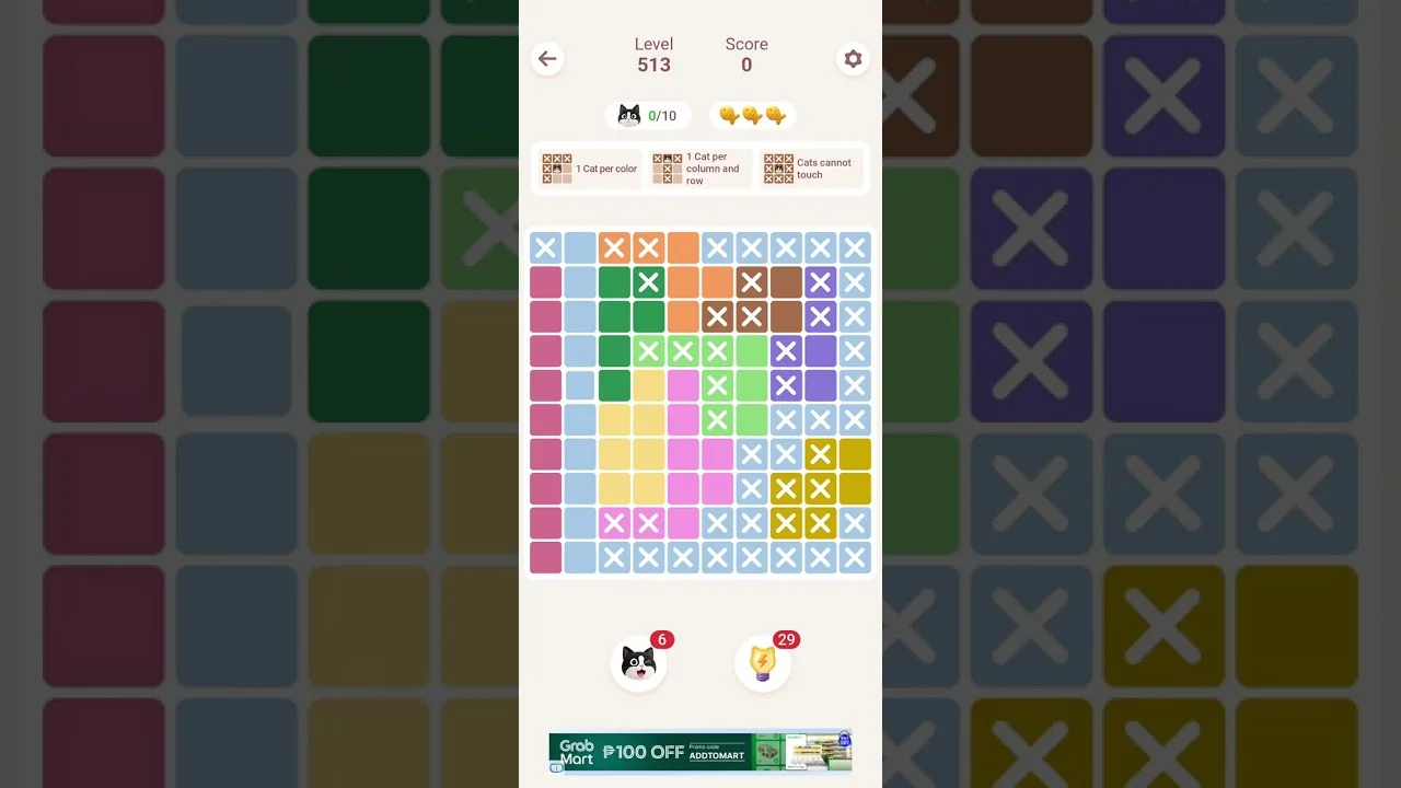 Meowdoku Level 513 board layout