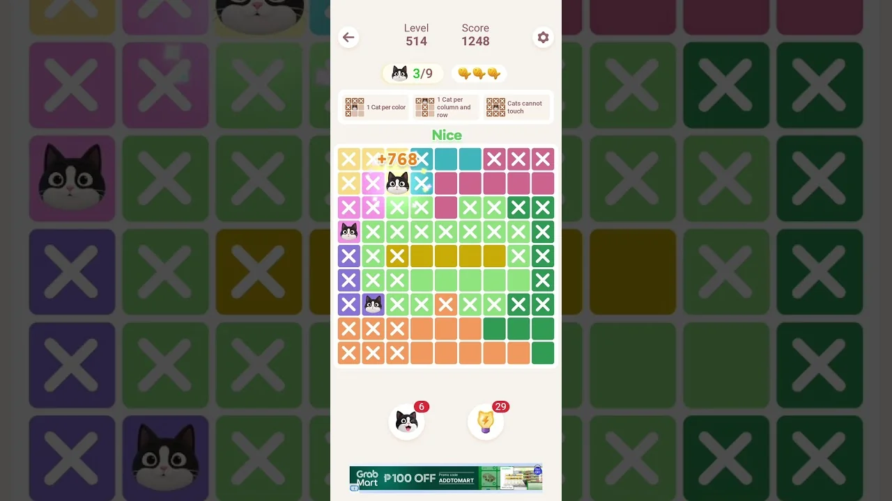 Meowdoku Level 514 board layout