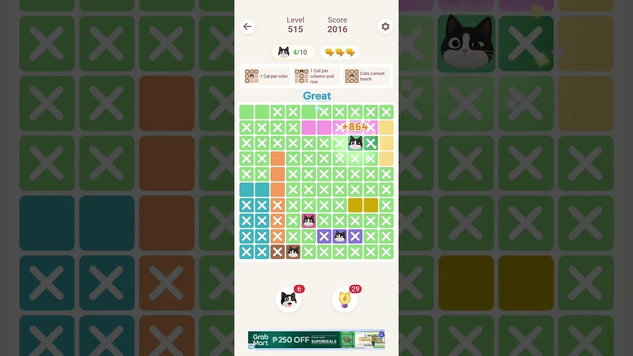 Meowdoku Level 515 board layout
