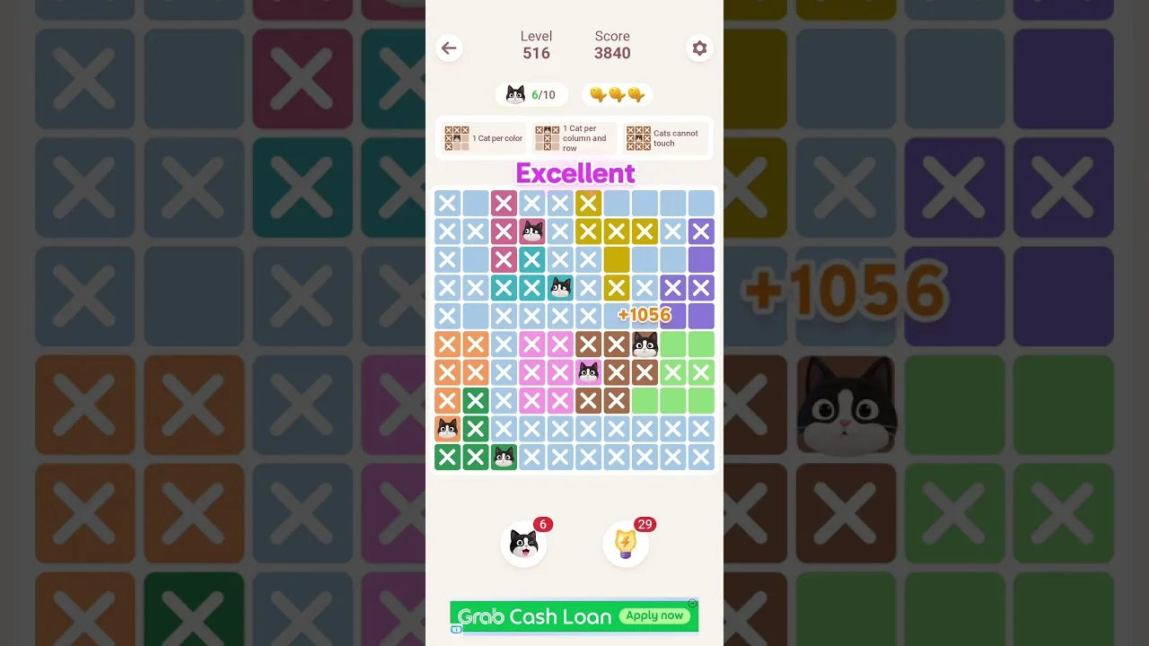 Meowdoku Level 516 board layout