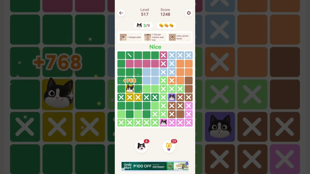 Meowdoku Level 517 board layout