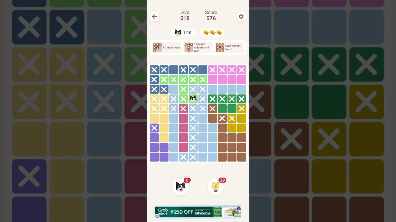 Meowdoku Level 518 board layout