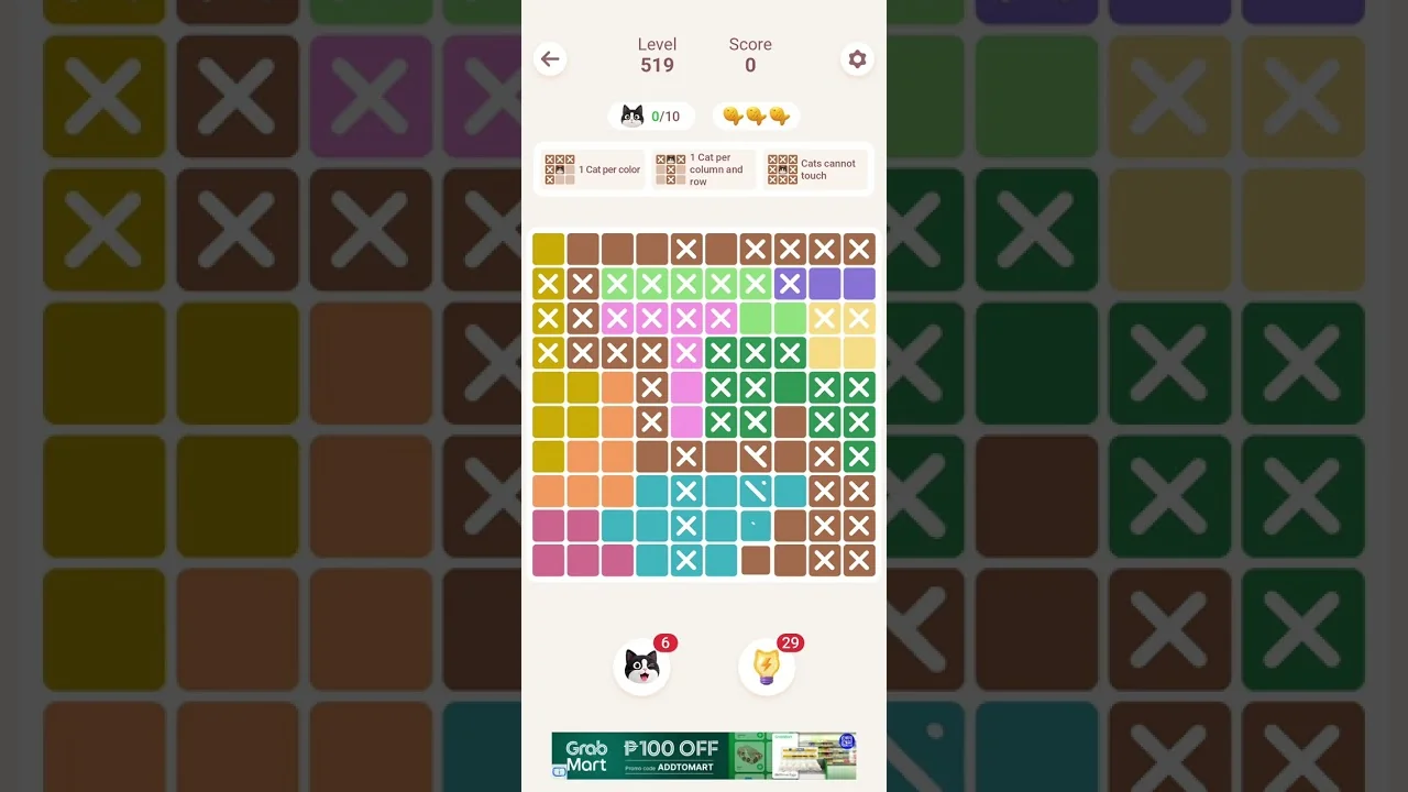 Meowdoku Level 519 board layout