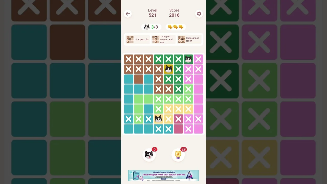 Meowdoku Level 521 board layout