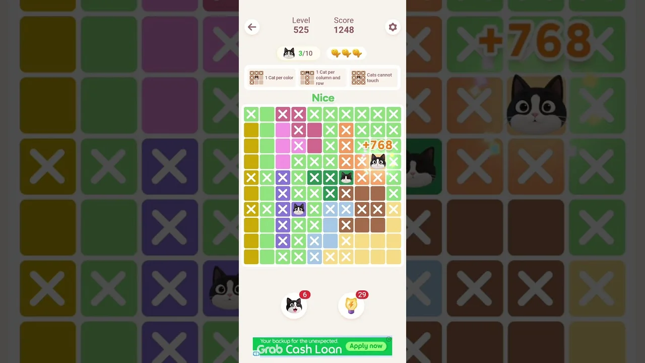 Meowdoku Level 525 board layout