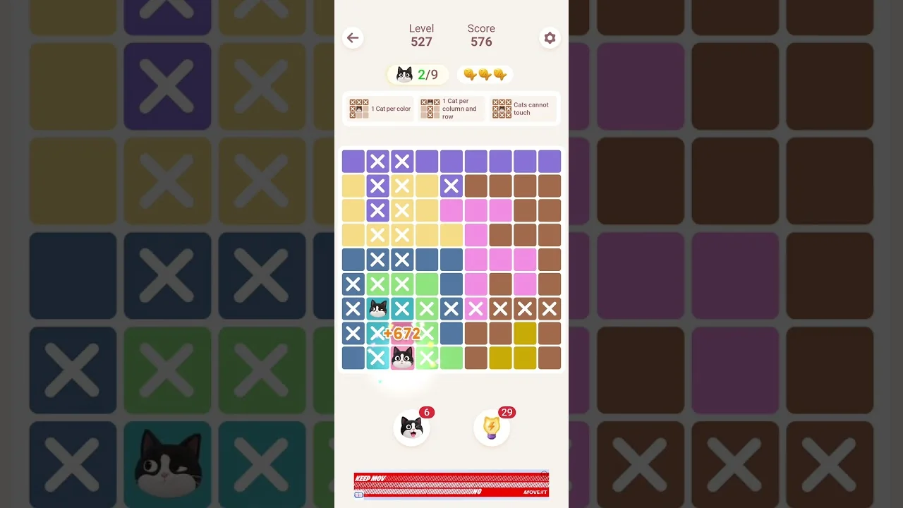Meowdoku Level 527 board layout