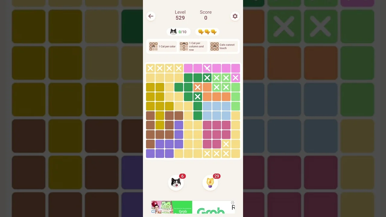 Meowdoku Level 529 board layout
