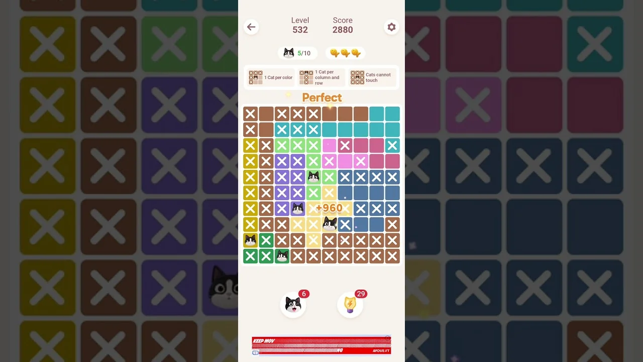 Meowdoku Level 532 board layout