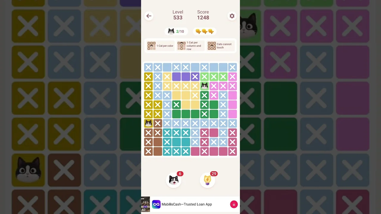 Meowdoku Level 533 board layout